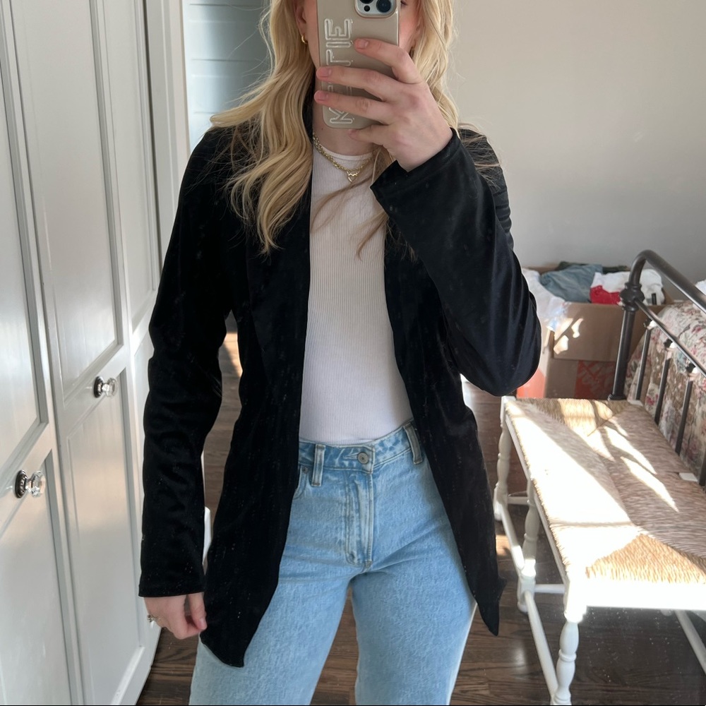 Black velvet blazer long tall sally